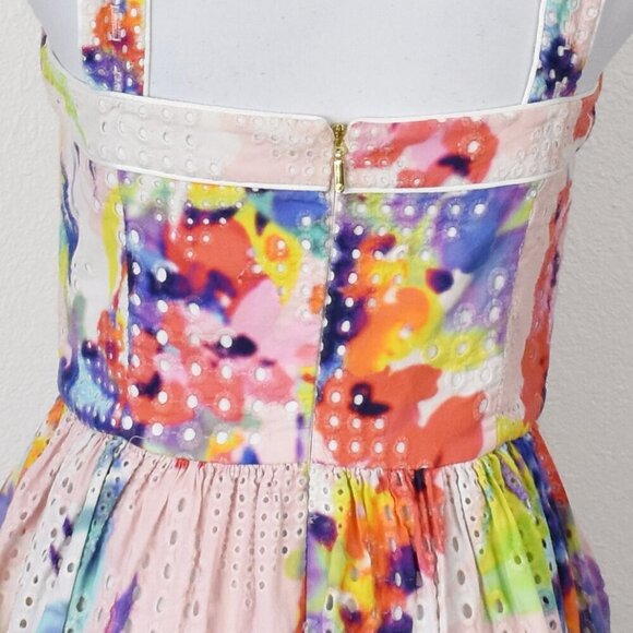 Trina Turk Elin Eyelet Fit and Flare Dress - 6 - Picture 4 of 9